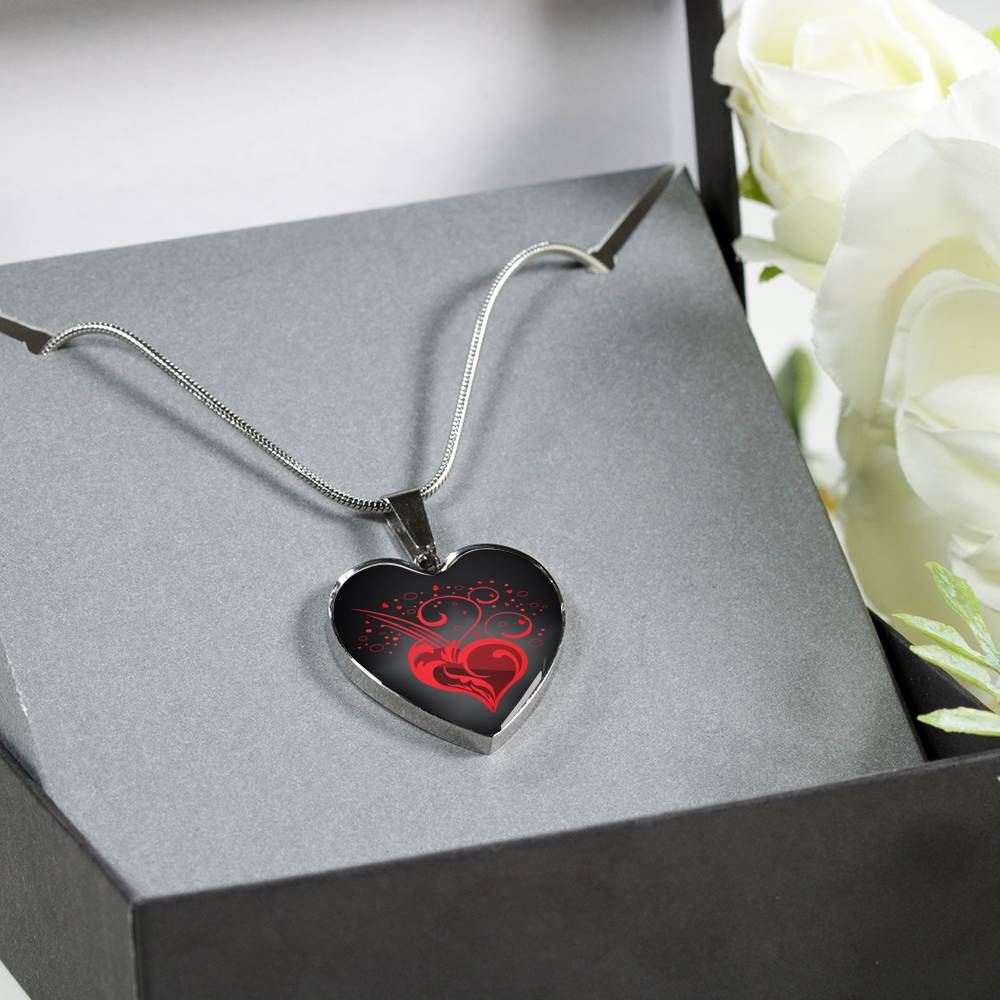 Birthday Gift for Women Men - Black Heart Pendant Necklace Fashion Jewelry - Anniversary Present for Daughter, Son, Girlfriend, Fiancee, Mum, Dad