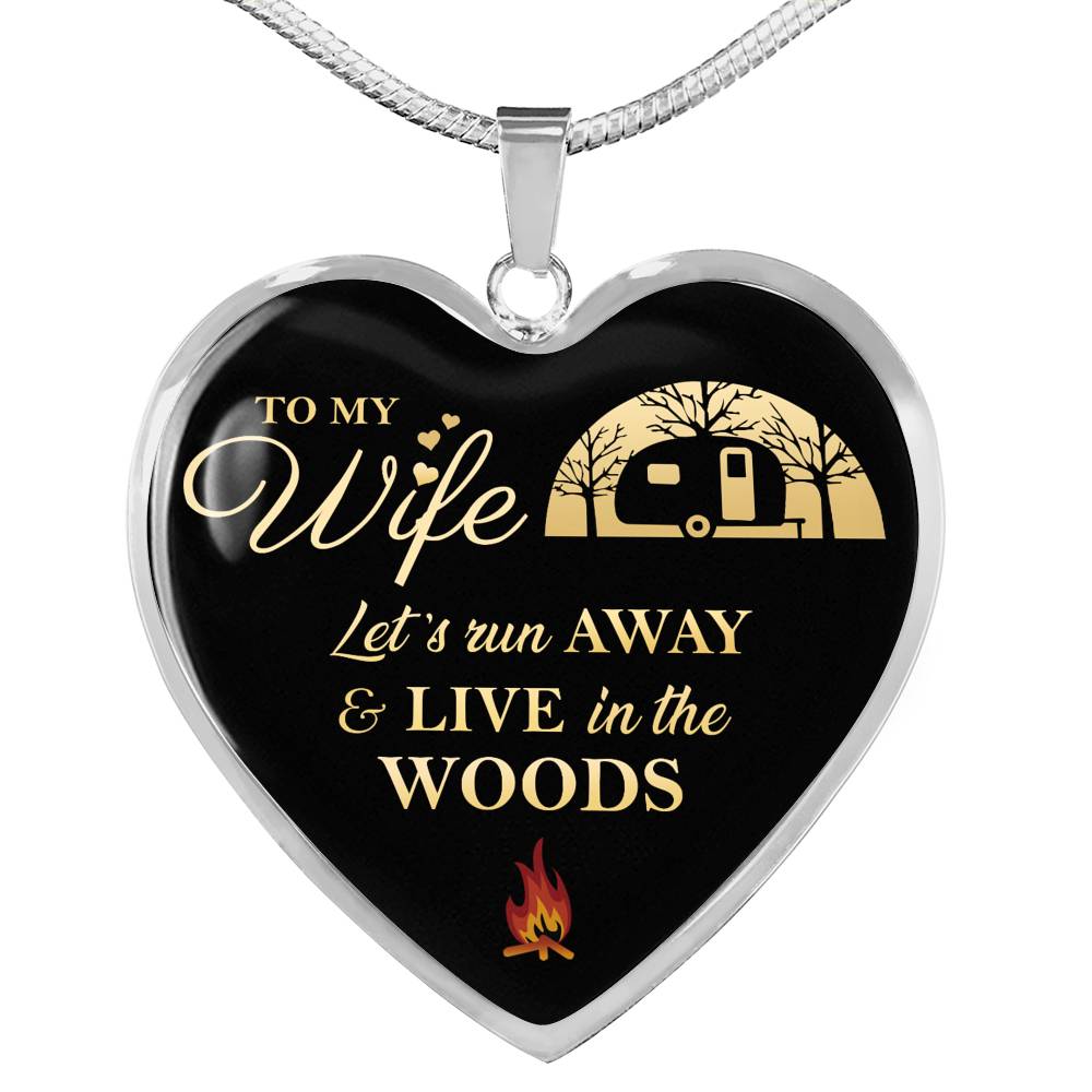 Husband And Wife Necklace Heart Pendant - To My Wife Let Run Necklaces Custom