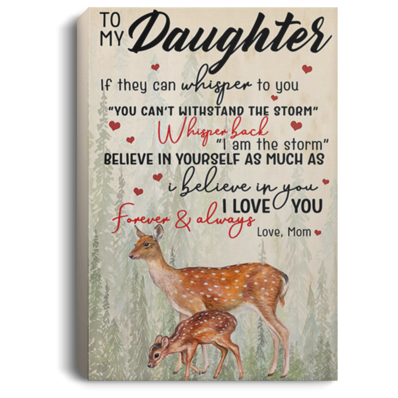 200813BB Dear Daughter Wrapped Framed Canvas Wall Art Believe In Yourself As Much As I Believe In You Poster Gift From Mom