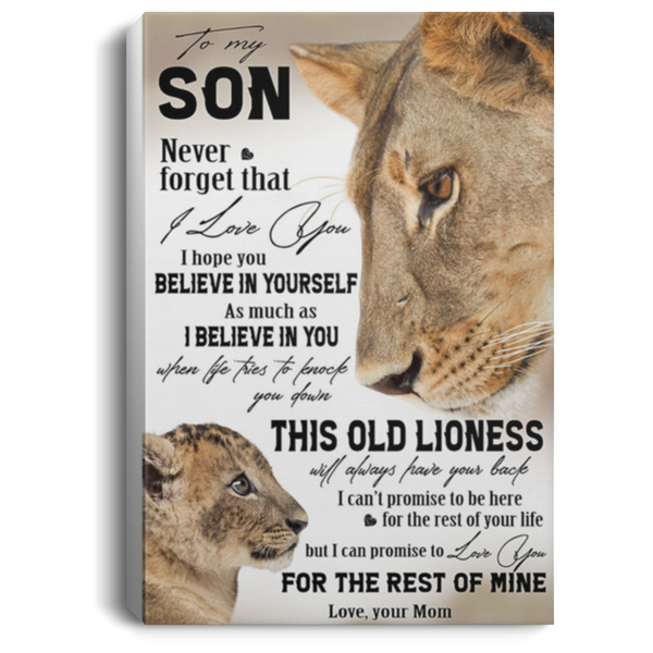 200813BB To My Son From Mom Wrapped Framed Canvas Poster Wall Art Awesome Birthday Christmas Ideas Great Gift Decoration 8x12 12x18 16x24