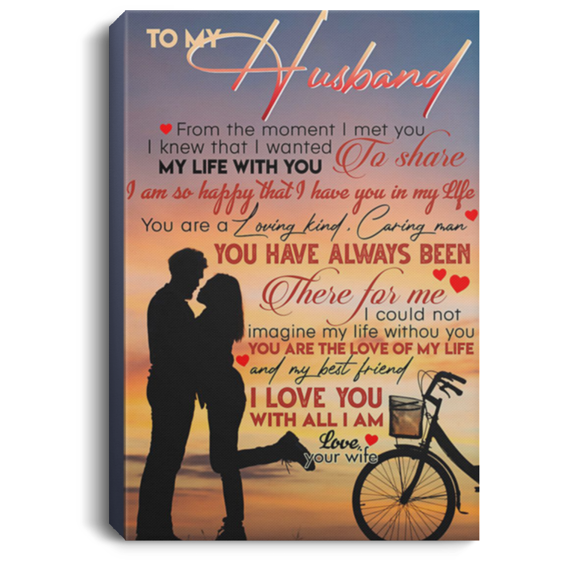 200813BB Biker Husband Inspiration Canvas Wall Art From Wife Perfect Birthday Christmas Ideas Great Gift Decoration 8x12 12x18 16x24