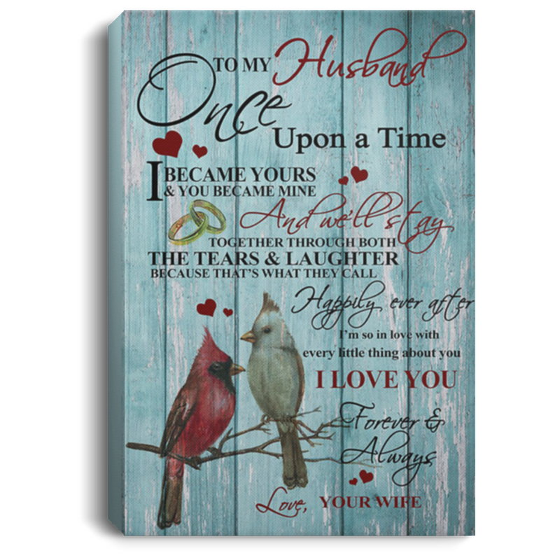 200813BB To My Husband From Wife Cardinal Canvas Poster Custom Awesome Birthday Christmas Ideas Great Gift Decoration 8x12 12x18 16x24