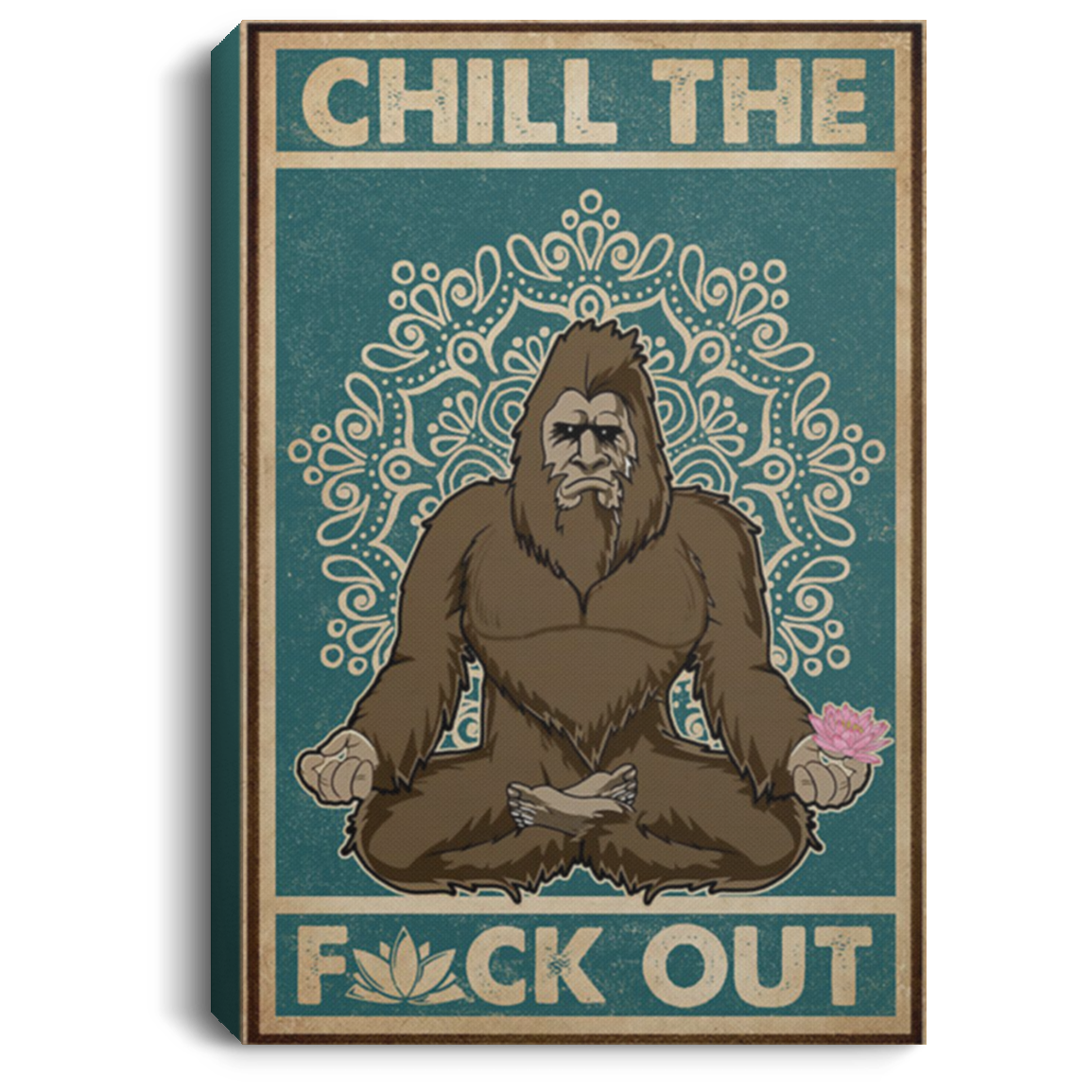 200818EE Chill The Out Bigfoot Yoga Wall Art Canvas For Living Room Bedroom Office Awesome Birthday Christmas Ideas Great Gift Decoration 8x12 12x18 16x24