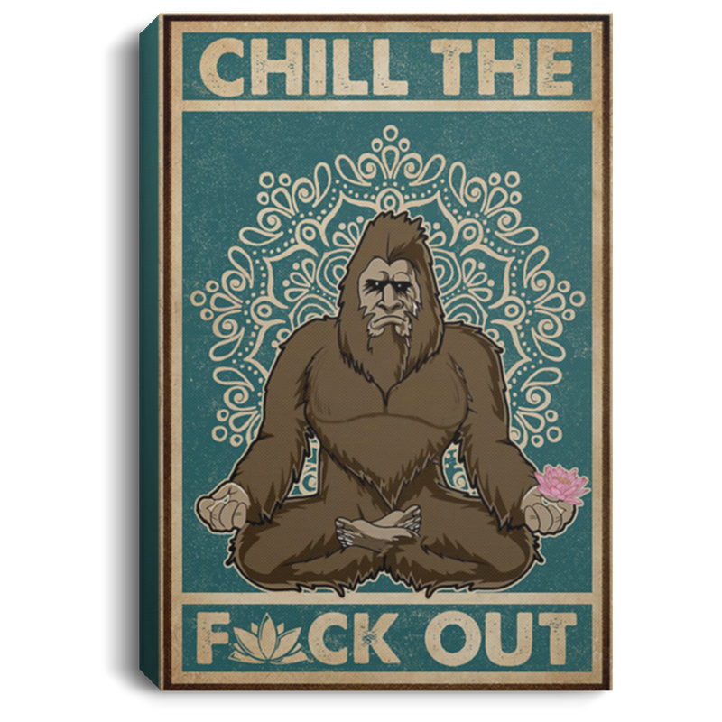 200818EE Chill The Out Bigfoot Yoga Wall Art Canvas For Living Room Bedroom Office Awesome Birthday Christmas Ideas Great Gift Decoration 8x12 12x18 16x24