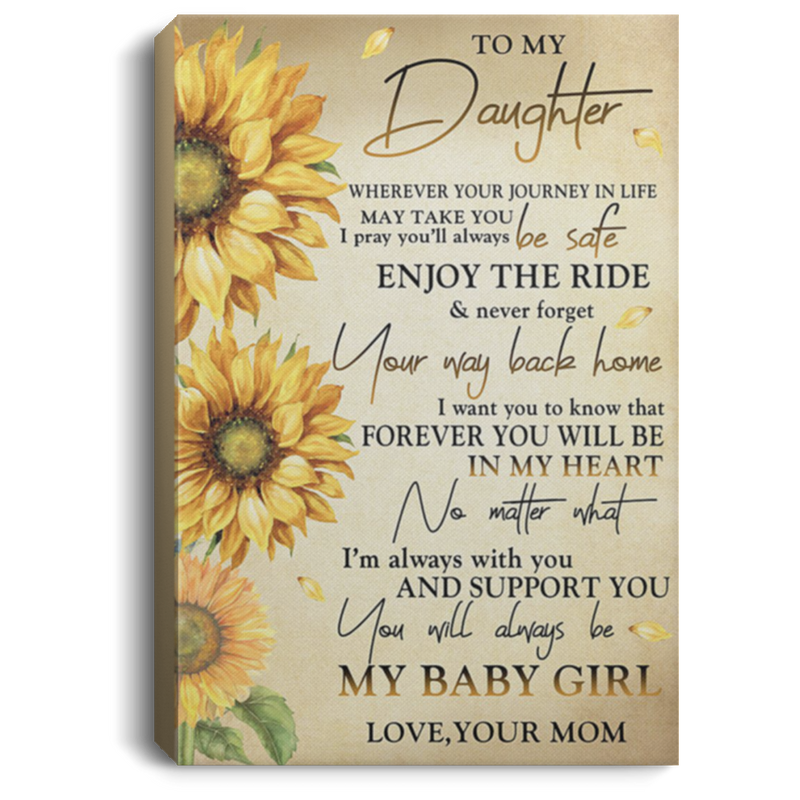 200813BB Sunflower Daughter Canvas Poster Decor Bedroom Living Room - I'm Always With You And Support You Art Print Birthday Great Ideas Decoration