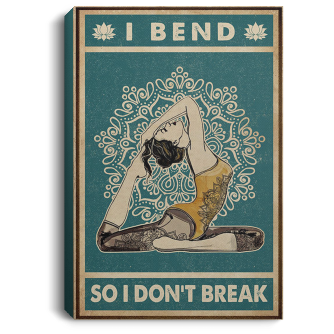 200818EE I Bend So I Don't Break Yoga Girl Wall Art Canvas Vertical Perfect Birthday Christmas Ideas Great Gift Decoration 8x12 12x18 16x24