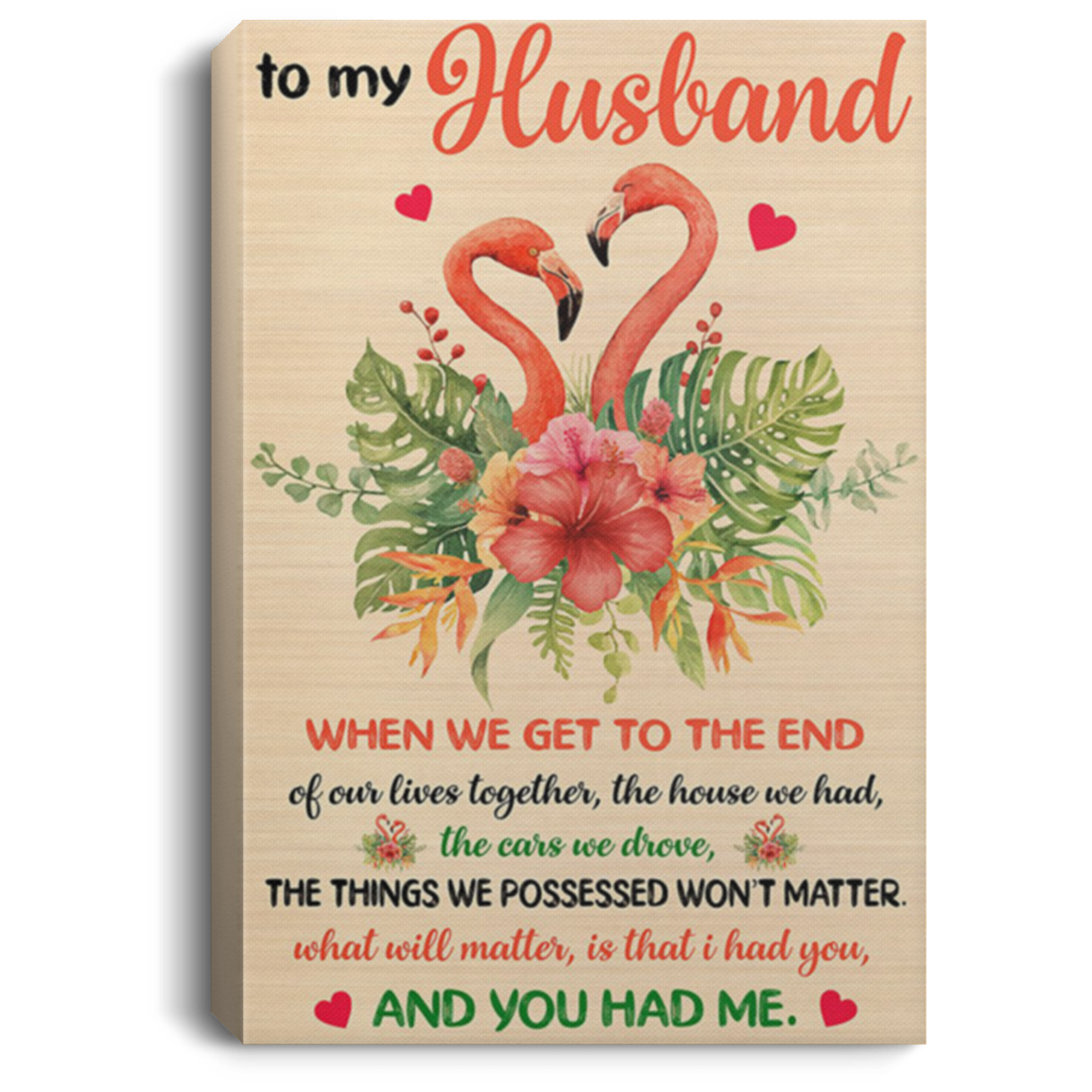 200813BB Flamingo Husband Family Canvas Wall Art - I Had You And You Had Me Poster Gift From Wife On Birthday Christmas Valentine's Day