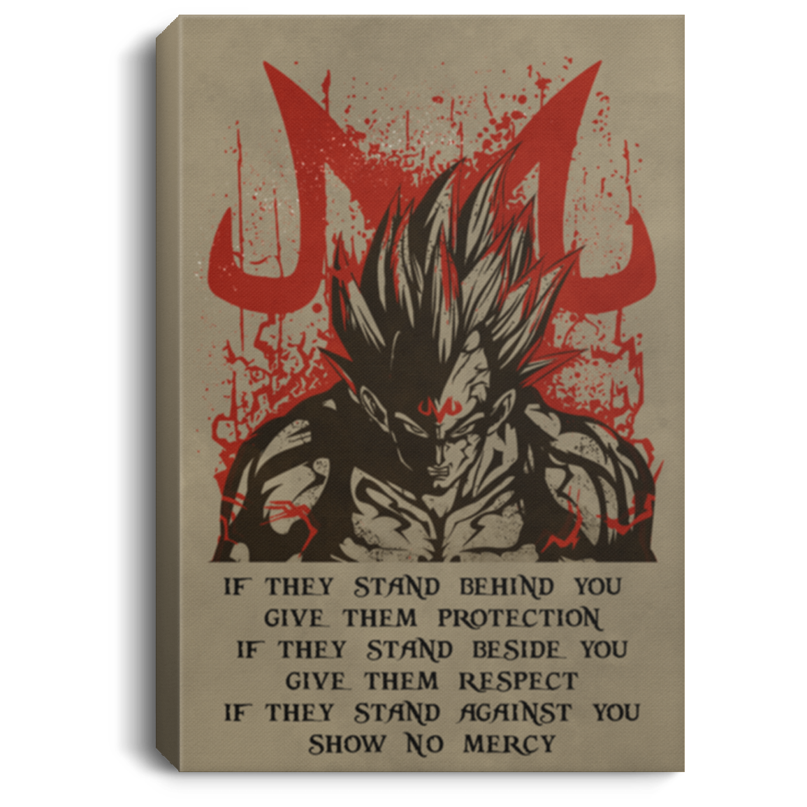 AAA200704 Goku & Vegeta Vintage Poster Canvas Wall Art Decor Bedroom Living Room Office If They Stand Against You Show No Mercy 8x12 12x18 16x24