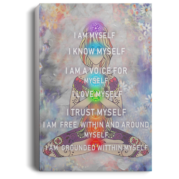 200818EE I Am Myself Yoga Girl Canvas Posters For Walls Awesome Birthday Christmas Ideas Great Gift Decoration 8x12 12x18 16x24