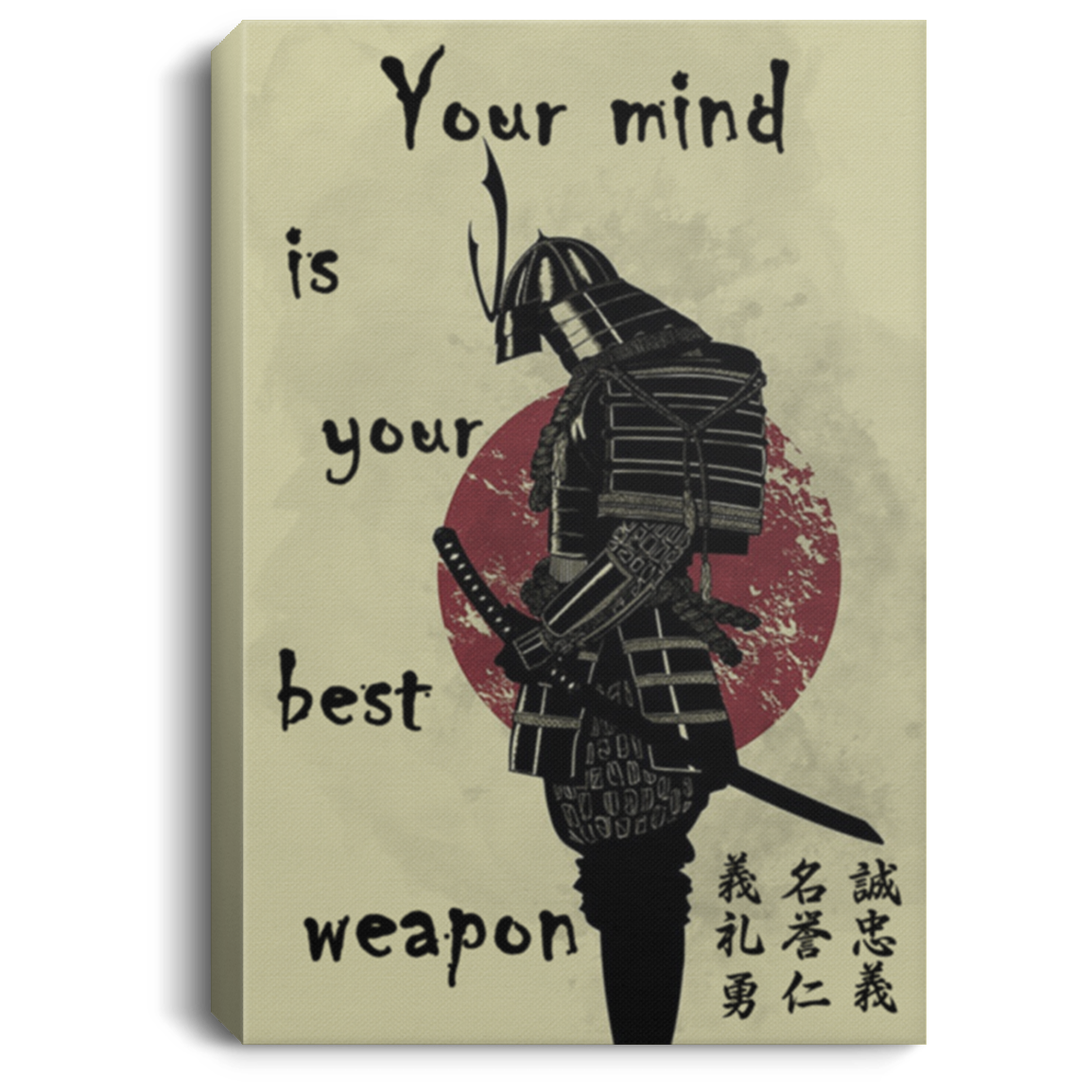 AAA200704 Samurai Wall Art Canvas For Living Room Office Your Mind Is Your Best Weapon 8x12 12x18 16x24
