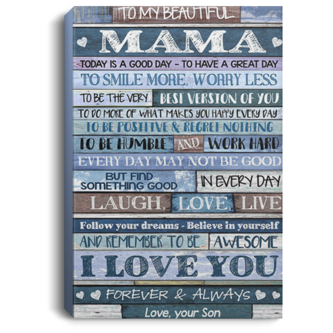 200813BB Mama Wrapped Framed Canvas Wall Art Follower You Dreams Believe In Yourself Poster Gift From Son 8x12 12x18 16x24