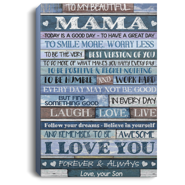 200813BB Mama Wrapped Framed Canvas Wall Art Follower You Dreams Believe In Yourself Poster Gift From Son 8x12 12x18 16x24