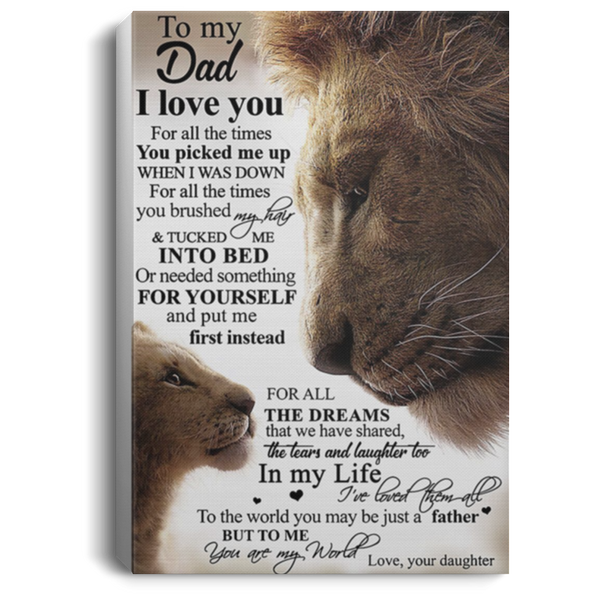 200813BB Wall Art Canvas Home To My Lion Dad From Daughter Perfect Birthday Christmas Ideas Great Gift Decoration 8x12 12x18 16x24