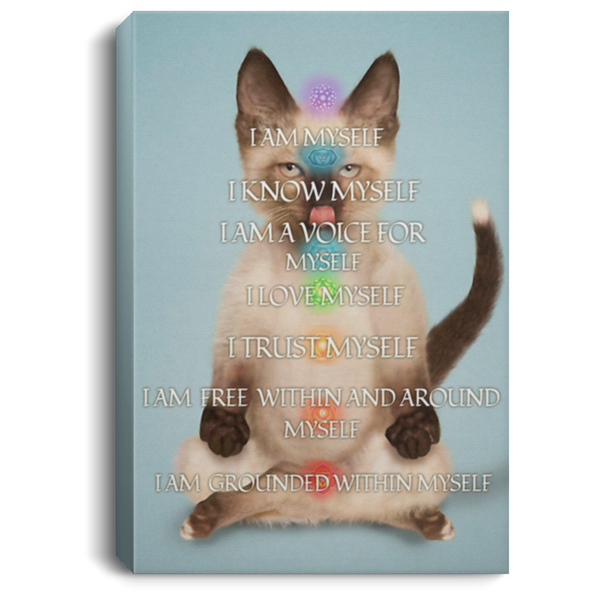 200818EE I Am Myself Yoga Siamese Cat Canvas Poster Decor Perfect Birthday Christmas Ideas Great Gift Decoration 8x12 12x18 16x24