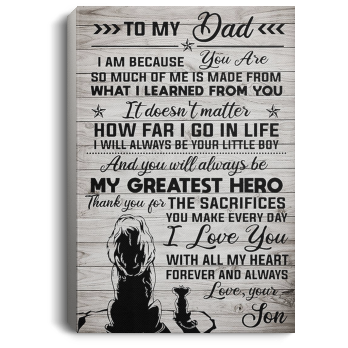 200813BB Family Canvas Custom Lion To My Dad From Son Awesome Birthday Anniversary Christmas Ideas Great Gift Decoration 8x12 12x18 16x24