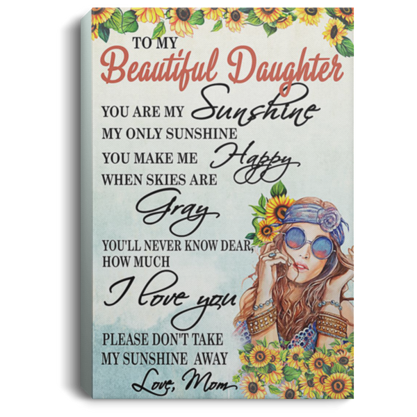 200813BB Daughter Hippie You Are My Sunshine My Only Sunshine Quote Posters Canvas Sunflower Poster Art Print 8x12 12x18 16x24