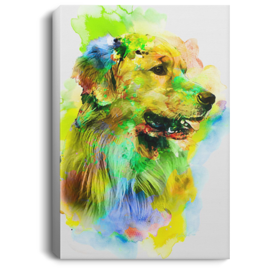 200825G Golden Retriever Dog Canvas Pictures Water Color Poster Wrapped Ready To Hang Funny Birthday Christmas Gag Gift For Men Women 8x12 12x18 16x24