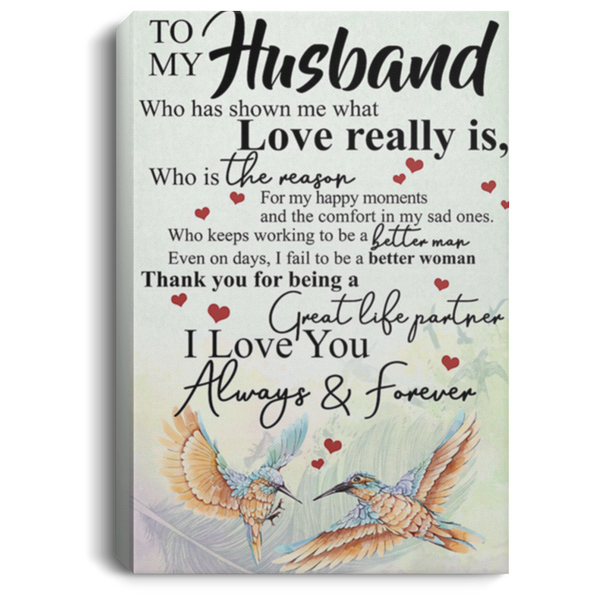 200813BB Husband Vintage Poster Canvas Wall Art Humming Bird Thank You For Being A Great Life Partner Poster Gift From Wife