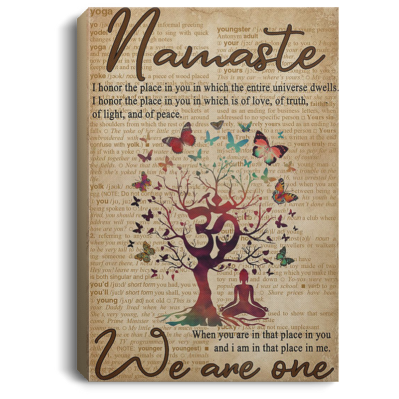 200818EE Dictionary Namaste Yoga We Are One Wall Art Canvas Prints Perfect Birthday Christmas Ideas Great Gift Decoration 8x12 12x18 16x24