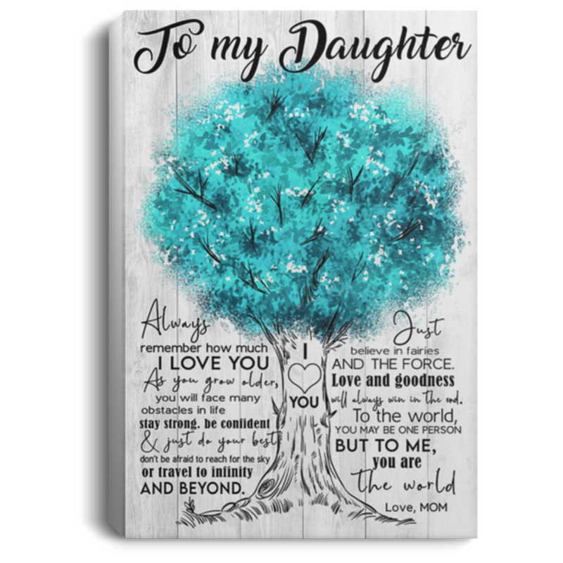 200813BB To My Daughter Love Mom Tree Wall Art Canvas For Living Room Bedroom - Birthday Christmas Gag Gift Great Ideas Decoration