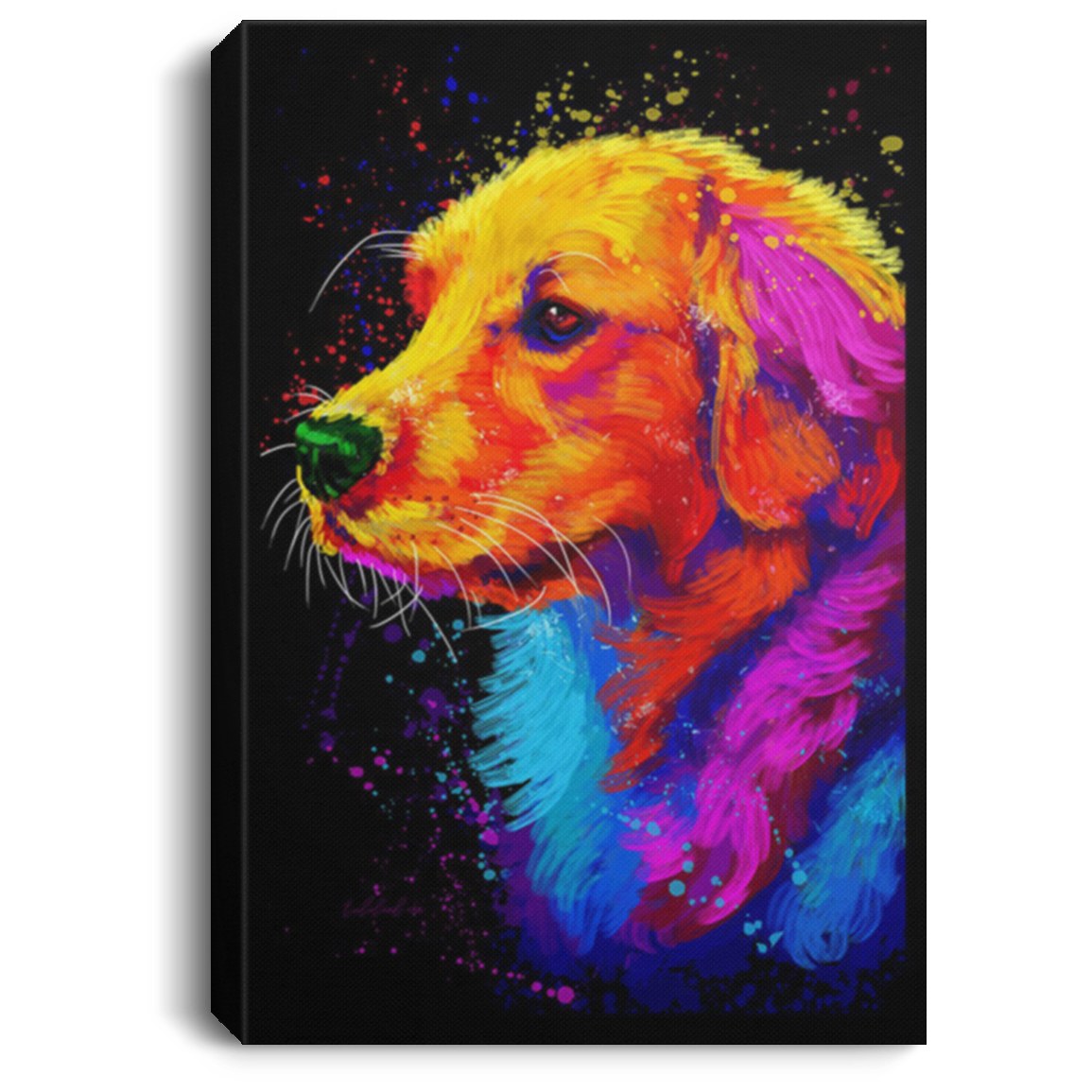 200825G Golden Retriever Water Colorful Dog Canvas Wall Art Wrapped Ready To Hang 8x12 12x18 16x24 Best Birthday Christmas Gag Gift For Men Women