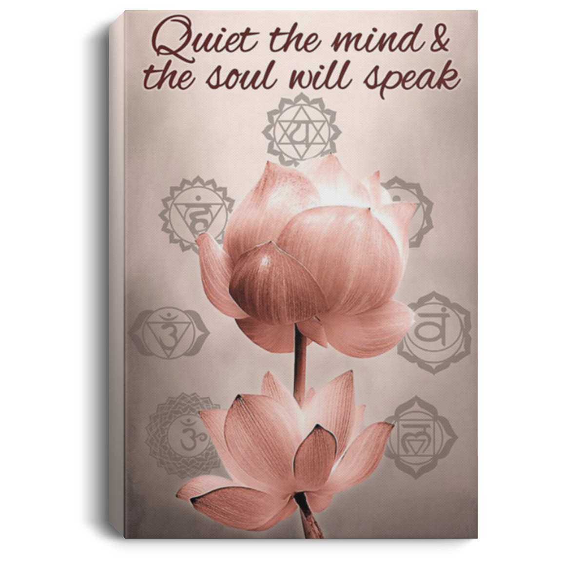 200818EE Quiet The Mind & The Soul Will Speak Lotus Yoga Canvas Poster Print Perfect Birthday Christmas Ideas Great Gift Decoration 8x12 12x18 16x2