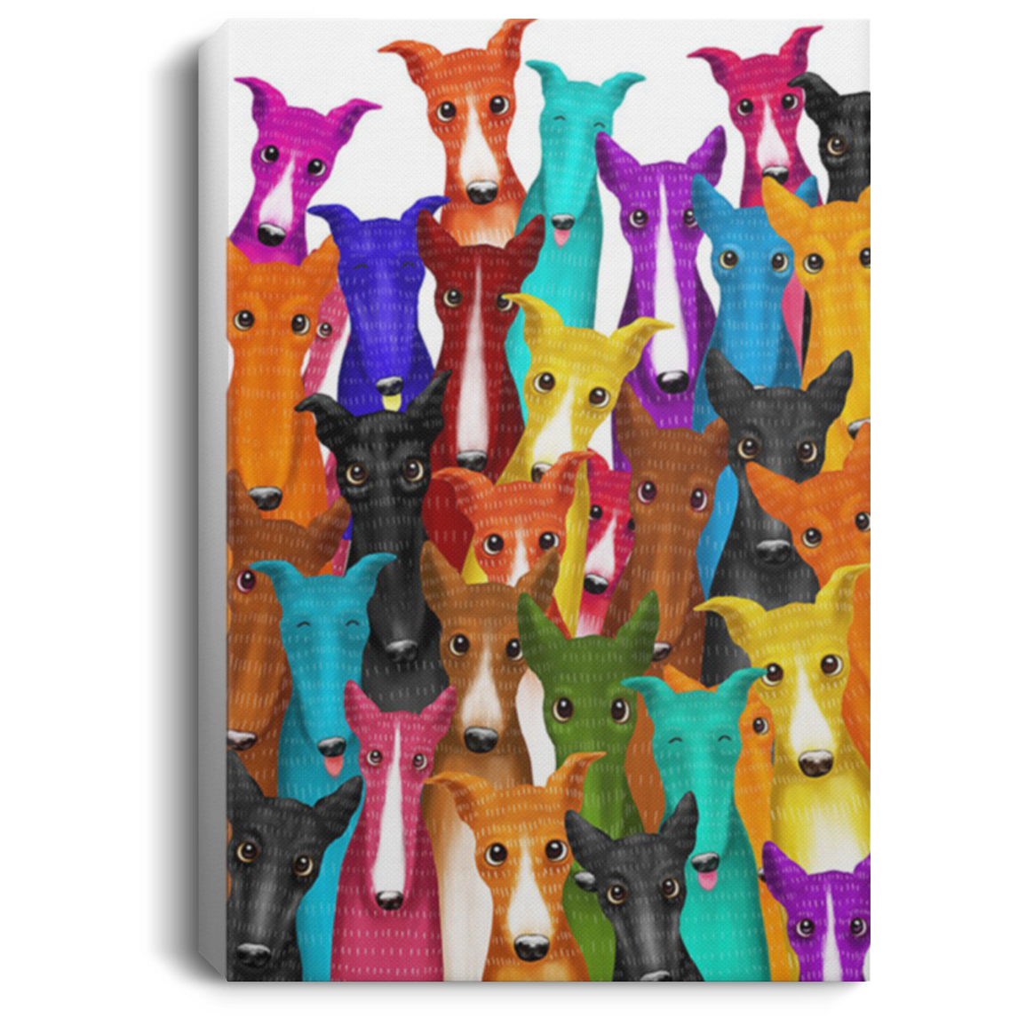 200822H Multi Bull Terrier Canvas Posters For Walls Funny Gift For Men Women On Birthday Christmas Wrapped Ready To Hang 8x12 12x18 16x24