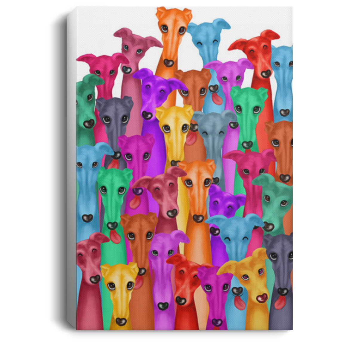 200825G Multi Greyhound Dog Canvas Wall Decor Bedroom Living Room Wrapped Ready To Hang Gift For Men Women On Birthday Christmas Anniversary