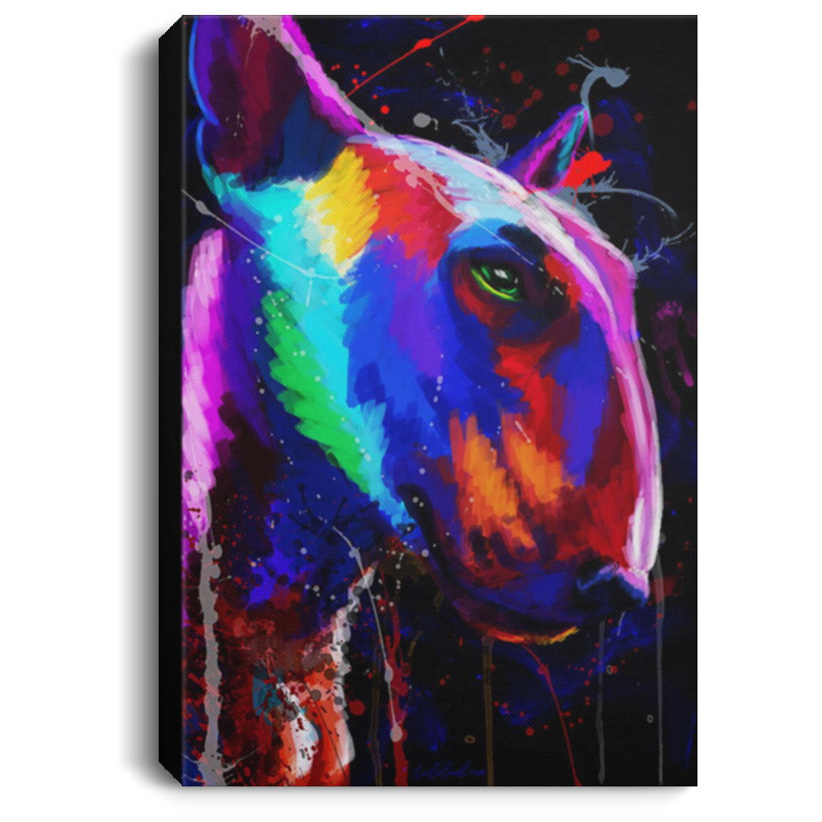 200822H Bull Terrier Water Color Poster Canvas Picture Personalized Gift For Men Women On Birthday Christmas Wrapped Ready To Hang 8x12 12x18 16x24