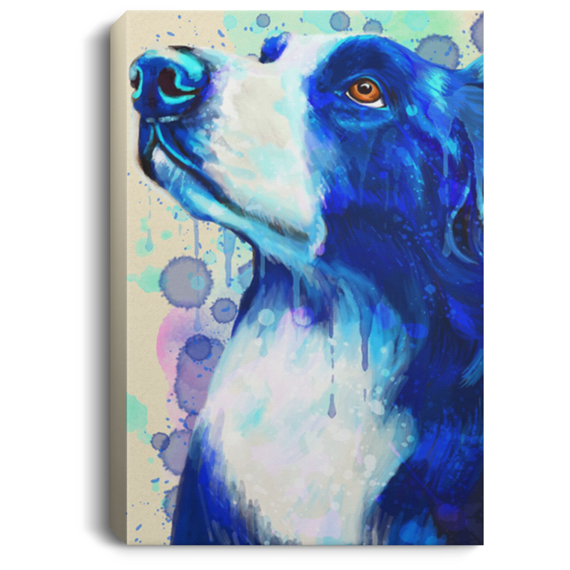200825G Border Collie Water Color Canvas Poster Custom Awesome Birthday Christmas Ideas Great Gift Decoration 8x12 12x18 16x24