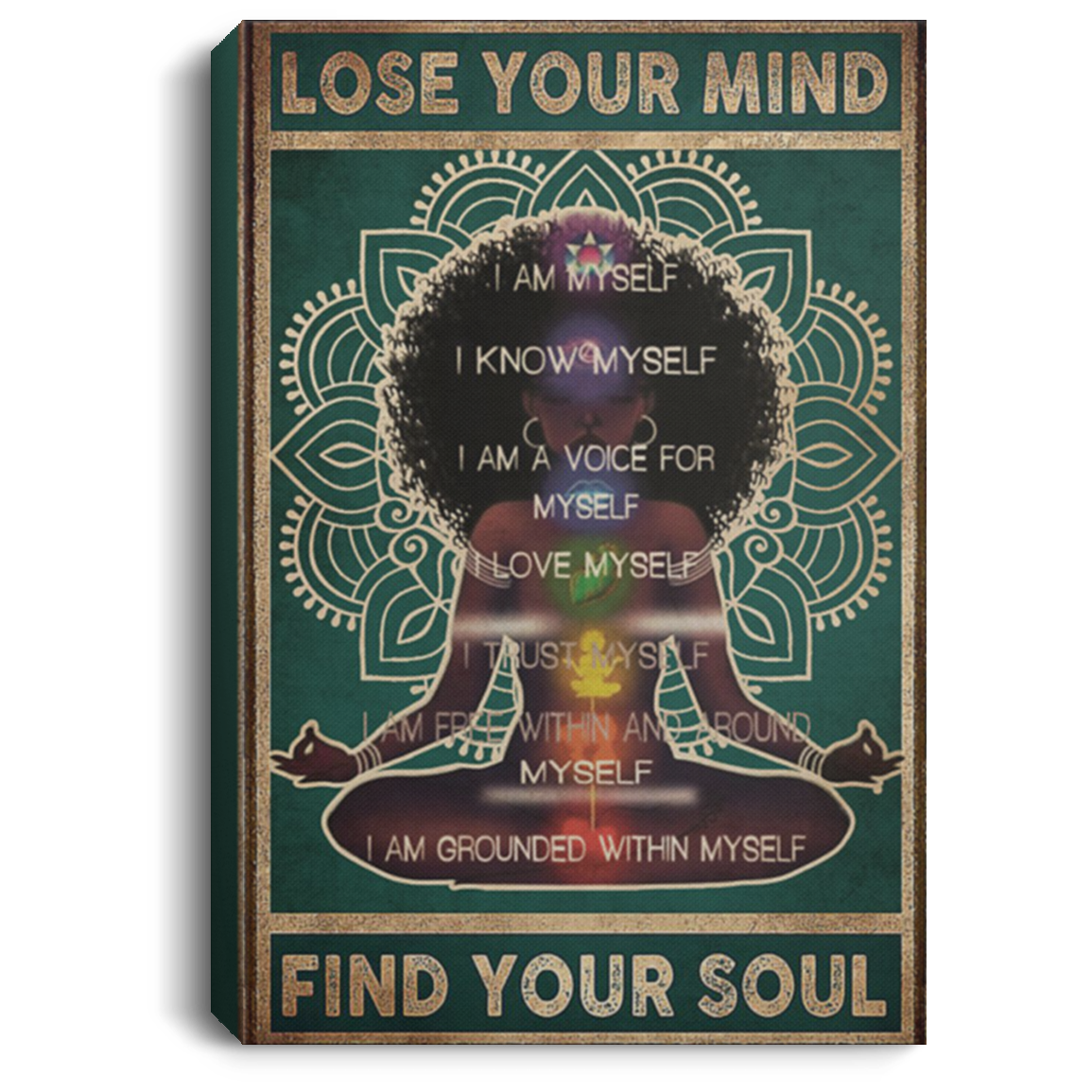 200818EE Vintage Lose Your Mind Find Your Soul Yoga Words Canvas Wall Art Perfect Birthday Christmas Ideas Great Gift Decoration 8x12 12x18 16x24