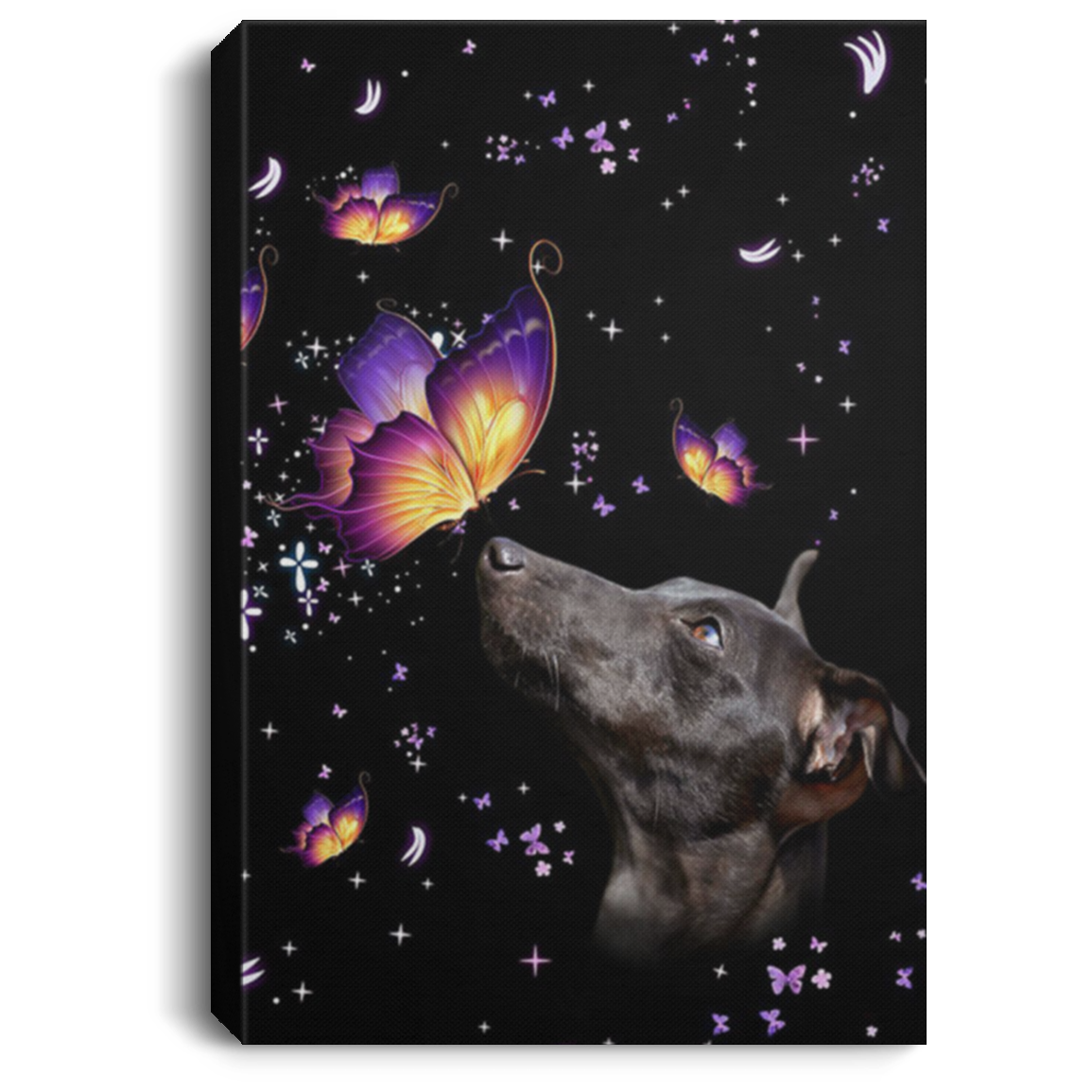 200825G Dog Canvas Print Greyhound & Butterfly Poster Gift For Men Women On Birthday Christmas Wrapped Ready To Hang 8x12 12x18 16x24