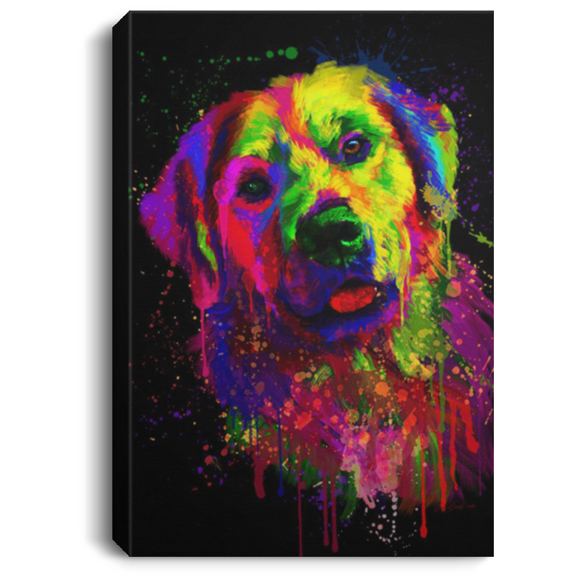 200825G Golden Retriever Water Colorful Dog Canvas Wall Art Wrapped Ready To Hang Best Birthday Christmas Gag Gift For Men Women 8x12 12x18 16x24