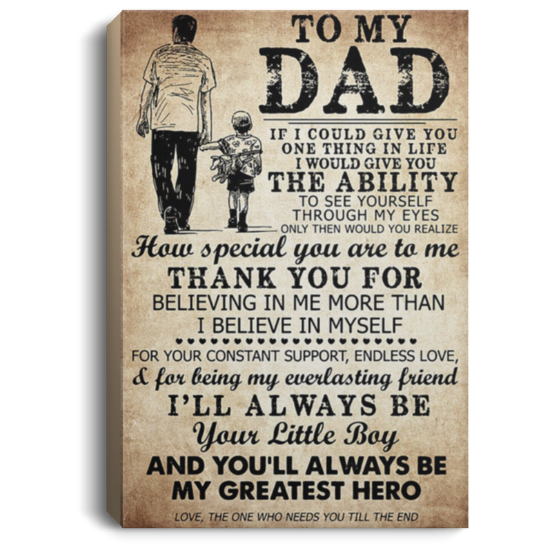 200813BB Dad Family Wall Art Canvas Vertical From Son Daughter - Awesome Birthday Christmas Ideas Great Gift Decoration 8x12 12x18 16x24