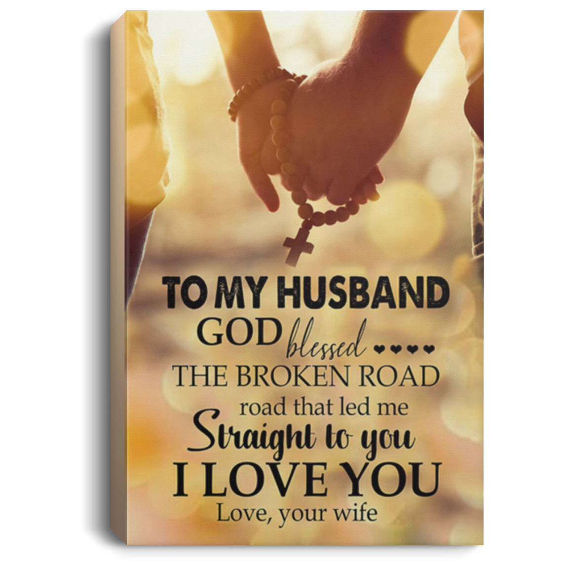 200813BB To My Husband From Wife Wall Art Canvas Bedroom Perfect Birthday Christmas Ideas Great Gift Decoration 8x12 12x18 16x24