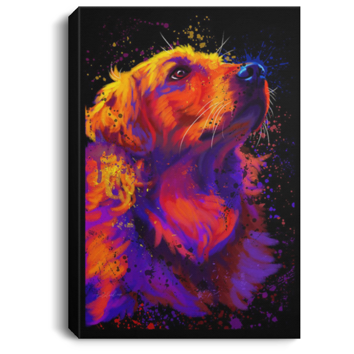 200825G Dog Canvas Wall Art For Living Room Bedroom Golden Retriever Full Color Best Birthday Christmas Gag Gift For Men Women 8x12 12x18 16x24