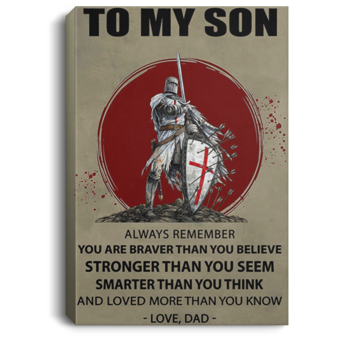 200813BB Warrior Son Wall Art Canvas For Bedroom Living Room From Dad Awesome Birthday Christmas Ideas Great Gift Decoration 8x12 12x18 16x24
