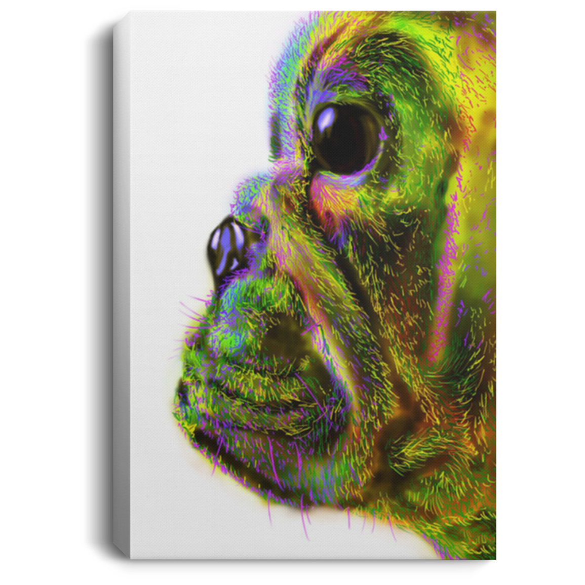 200822H Bulldog Poster Half-Face Canvas Wall Art Picture Funny Gift For Men Women On Birthday Christmas Wrapped Ready To Hang 8x12 12x18 16x24