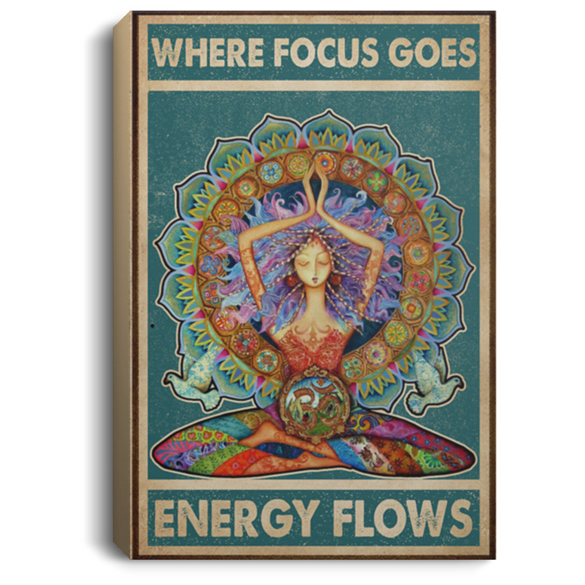 200818EE Where Focus Goes Energy Flows Yoga Girl Wall Art Canvas Prints Awesome Birthday Christmas Ideas Great Gift Decoration 8x12 12x18 16x24