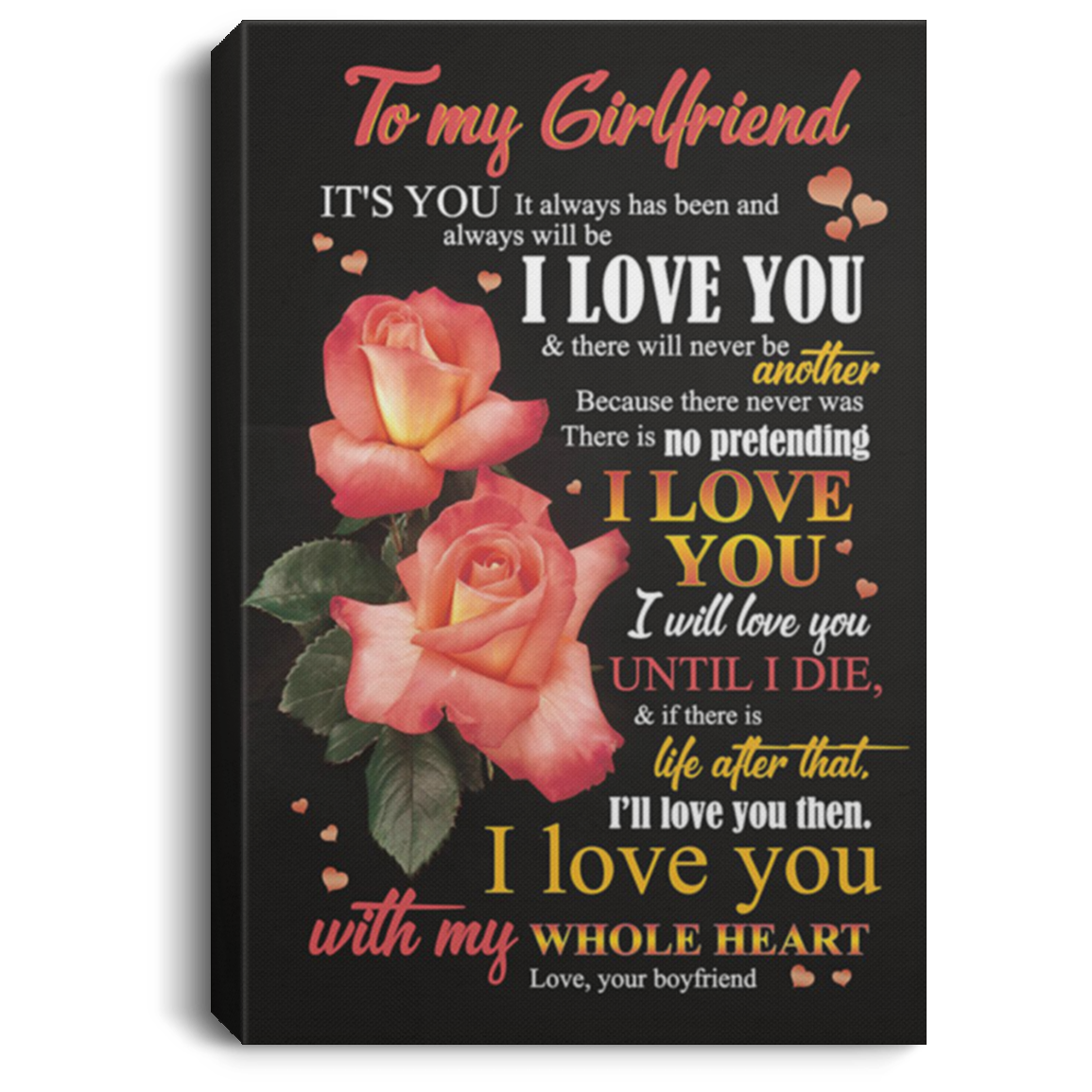 200813BB Gallery Wrapped Canvas Prints Rose Girlfriend From Boyfriend Awesome Birthday Anniversary Christmas Ideas Great Gift Decoration 8x12 12x18 16x24