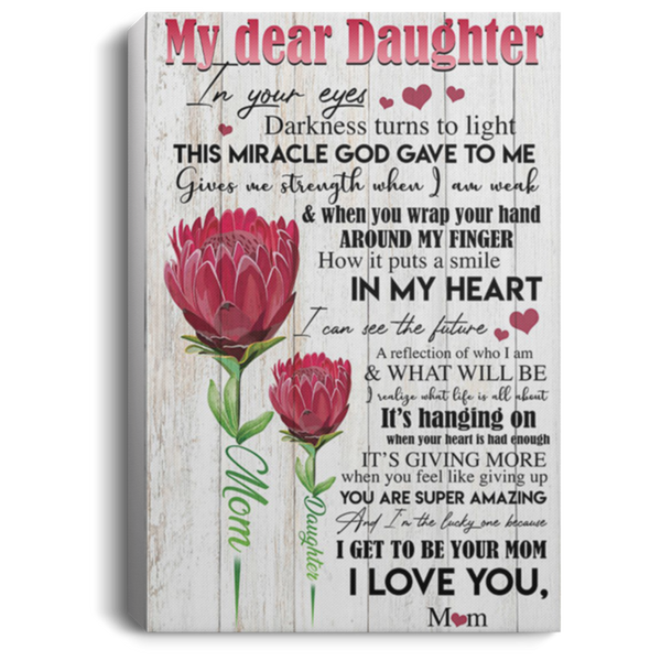 200813BB My Dear Daughter Protea Art Posters Inspirational Canvas Wall Art Print Birthday Great Idea Gift Decoration