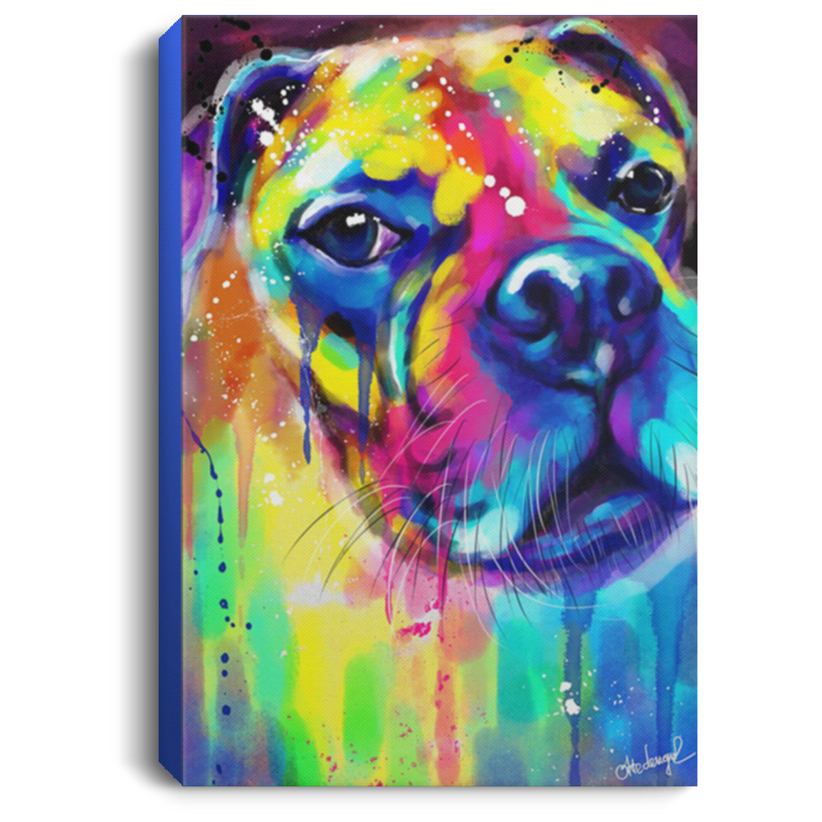 200822H Canvas Poster Print Boxer Full Color Personalized Gift For Men Women 8x12 12x18 16x24 Wrapped Ready To Hang