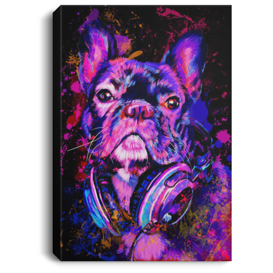 200822H Frenchie Vintage Poster Canvas Wall Art Poster Gift For Men Women Wrapped Ready To Hang 8x12 12x18 16x24