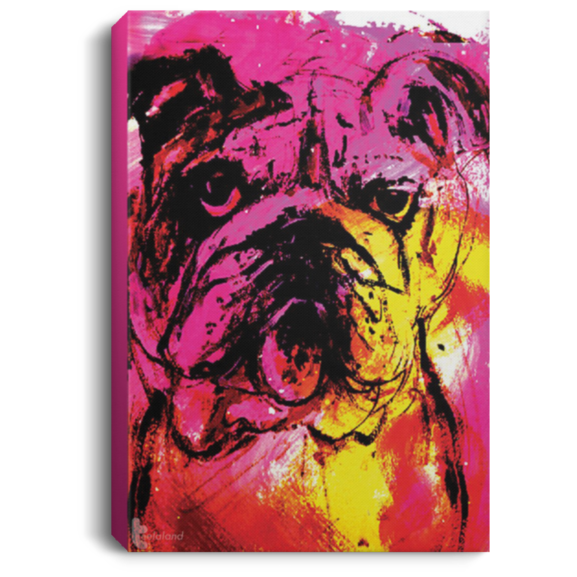 200822H Bulldog Color Canvas Art Wall Decor For Living Room Bedroom Funny Gift For Men Women On Birthday Christmas Wrapped Ready To Hang 8x12 12x18 16x24