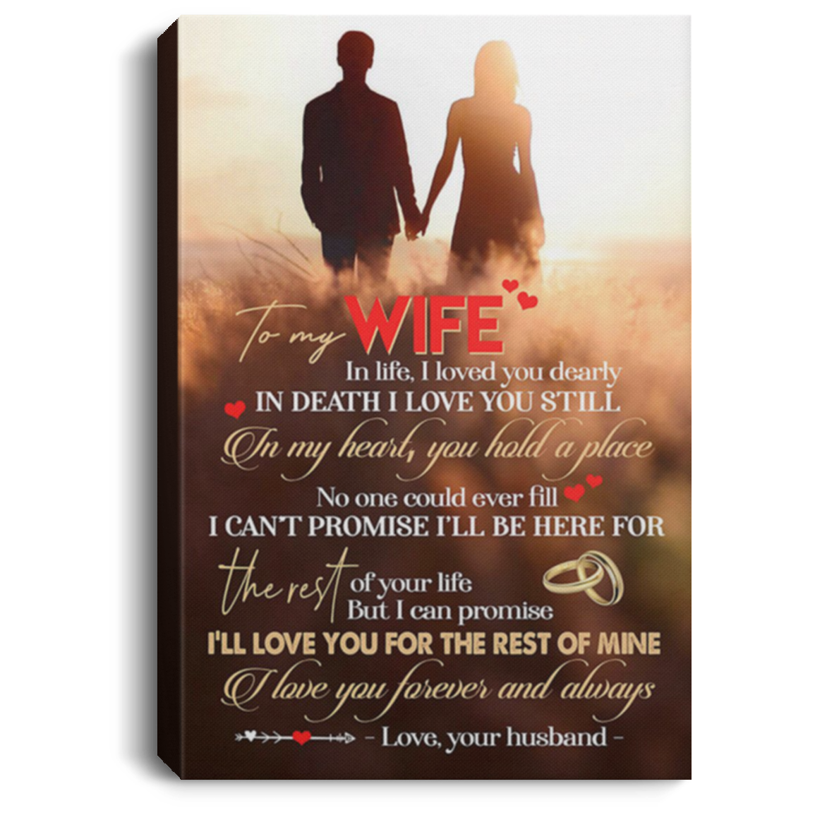 200813BB To My Wife From Husband Family Canvas Custom Awesome Birthday Christmas Ideas Great Gift Decoration 8x12 12x18 16x24