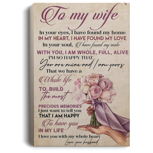 200813BB To My Wife From Husband Flower Canvas Posters For Walls Awesome Birthday Christmas Ideas Great Gift Decoration 8x12 12x18 16x24