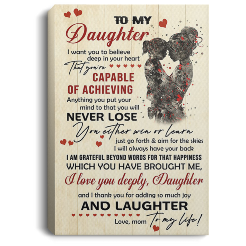 200813BB Daughter Quote Posters Canvas Wall Art From Mom Awesome Birthday Christmas Ideas Great Gift Decoration 8x12 12x18 16x24