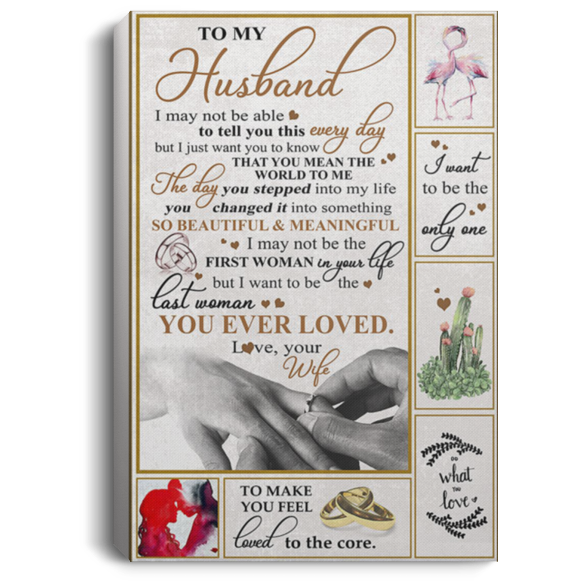 200813BB To My Husband From Wife Canvas Art Wall Decor For Bedroom Living Room Awesome Birthday Christmas Ideas Great Gift Decoration 8x12 12x18 16x24