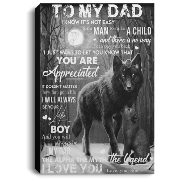 200813BB Wolf Dad Inspirational Canvas Wall Art Poster From Son Awesome Birthday Christmas Ideas Great Gift Decoration 8x12 12x18 16x24