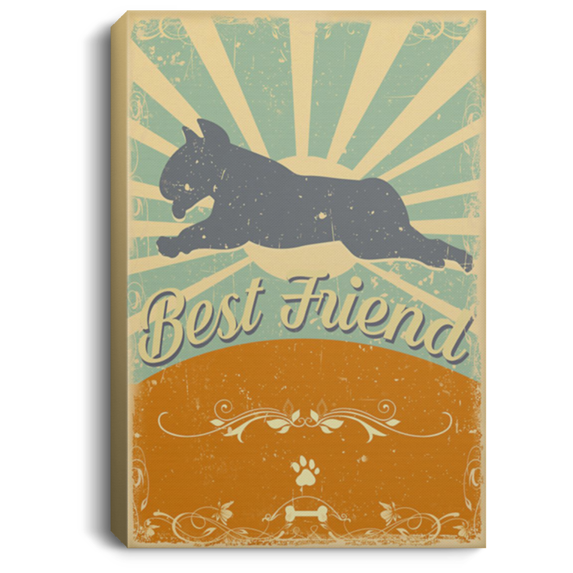 200822H Bull Terrier Dog Best Friend Canvas Art Wall Decor Funny Gift For Men Women On Birthday Christmas Wrapped Ready To Hang 8x12 12x18 16x24